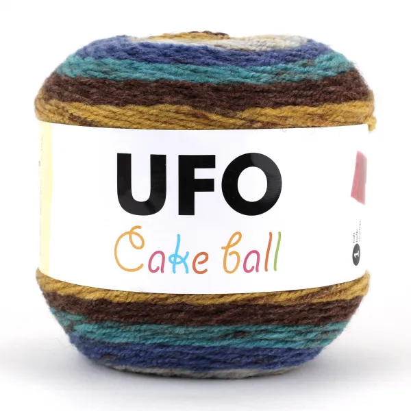 코디뜨개실 UFO 케이크볼 털실, 04 머스타드블루나염