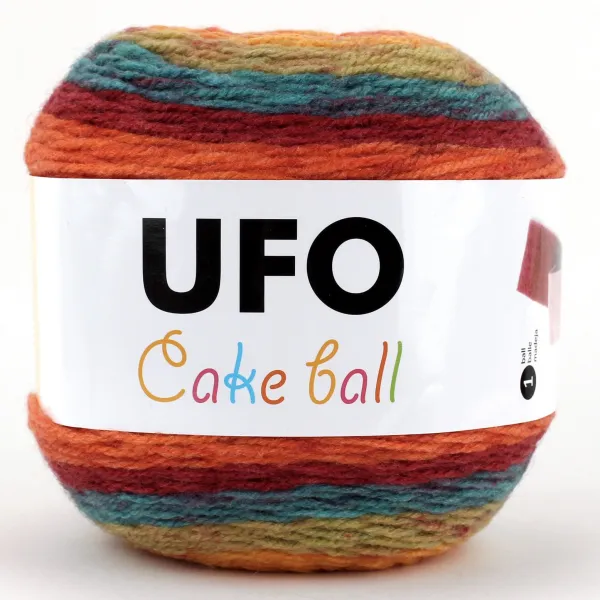 코디뜨개실 UFO 케이크볼 털실, 02 무지개나염