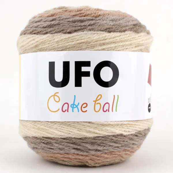 코디뜨개실 UFO 케이크볼 털실, 09 베이지브라운나염