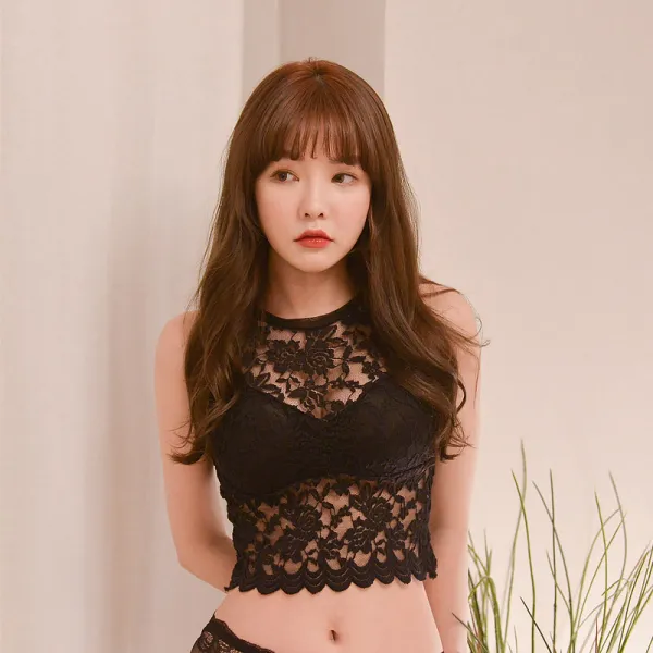 힙핑크 달무리 홀터넥 브라렛