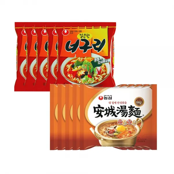 농심 안성탕면 5개 + 농심 너구리 얼큰한맛 5개, 1개