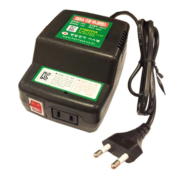 한일 소형변압기 200W 다운트랜스, 1개, 200VA 스위치달린제품 A타입[강압]