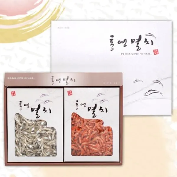 (MST국내산 멸치 2종 선물세트 4호(소멸치 350g 홍새우 250g) 물좋은 남해바다에서 어획한 신선한 멸치만, 2개 1세트, 단일상품
