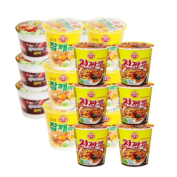컵)농심짜파게티범벅소 6개 + 오뚜기참깨라면용기65g 6개 + 컵)오뚜기진짬뽕소컵 6개, 1개