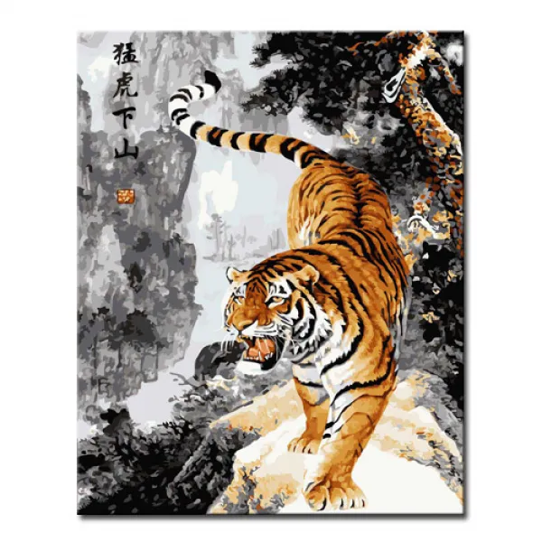 DIY캔버스페인팅 명화그리기, A06_맹호하산