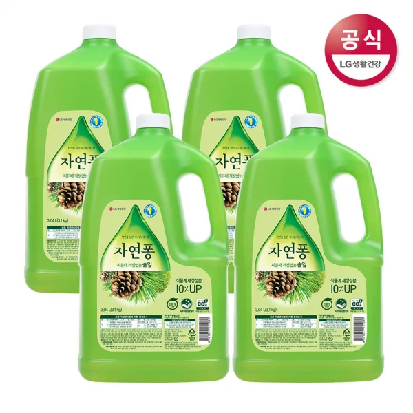 자연퐁 찌든때 걱정없는 솔잎 주방세제, 3040ml, 4개