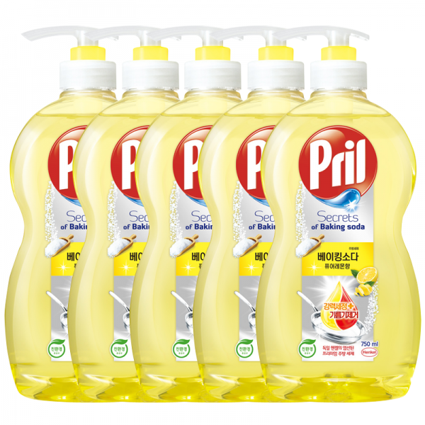 프릴 시크릿 오브 베이킹소다 주방세제 퓨어레몬 향, 750ml, 5개