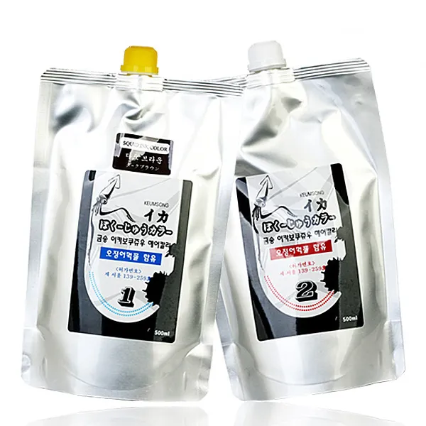 금송 아카보쿠쥬우 헤어 칼라 염색약 1제2제500ml 오징어먹물 헤어컬러, 내추럴브라운, 1개