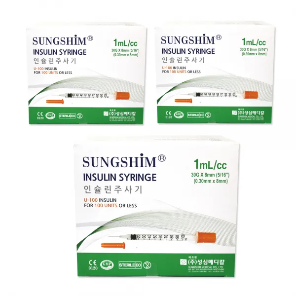 성심 인슐린주사기 1ml(30G x 8mm), 300개입
