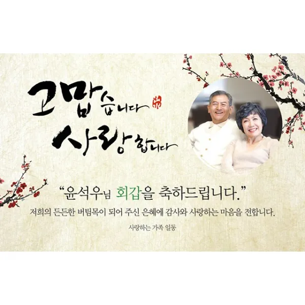 애니데이파티 오리엔탈매화 현수막 포토형, 회갑(환갑)