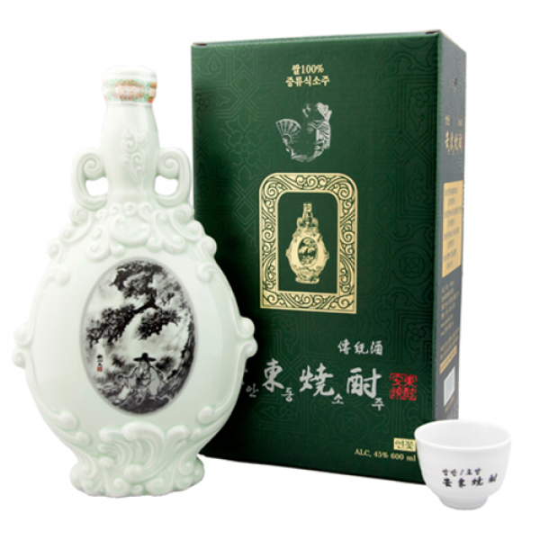 양반 안동소주 5년산안동소주 연꽃백자 45도 600ml 잔1, 1개
