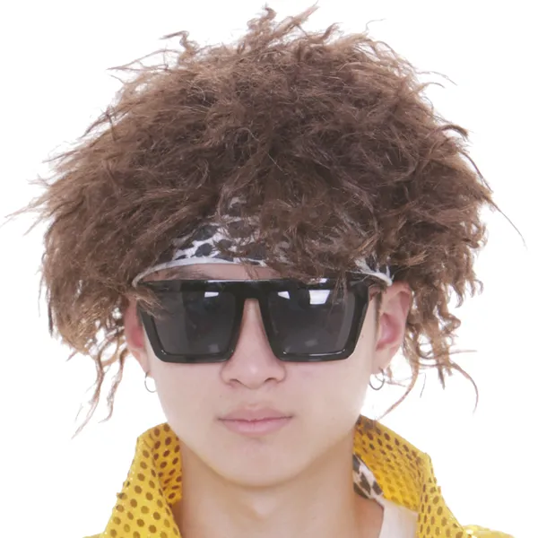 원시인 가발 파티 변장 연극 파마 뽀글이 분장 소품, 단품