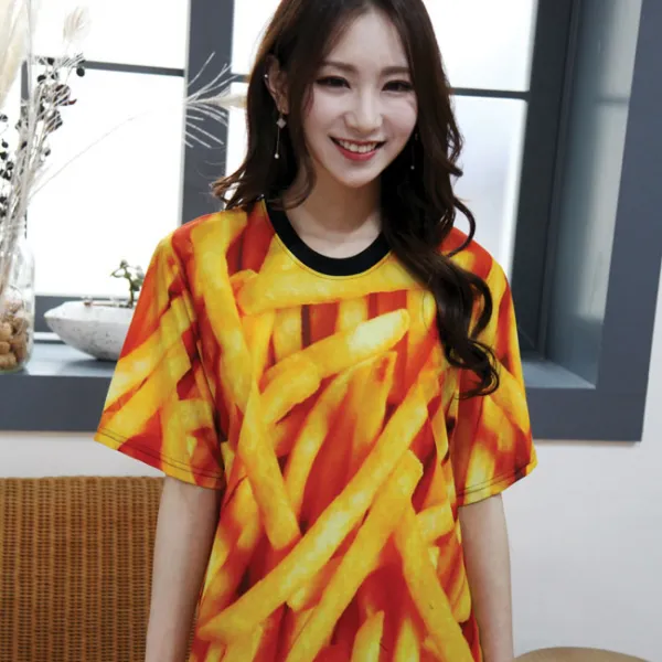 남녀공용 반팔 프린트티셔츠 프렌치프라이