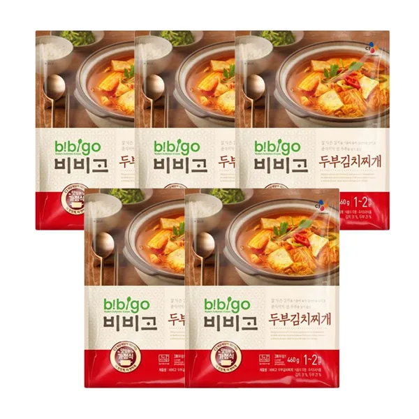 비비고 두부김치찌개, 460g, 5개