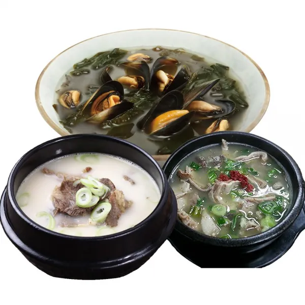 3품목6봉 홍합미역국2 설렁탕2 돼지국밥2 총6봉, 557g, 6봉