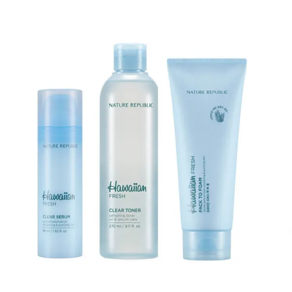 [NATURE REPUBLIC]하와이안 프레시 클리어 기획 3종SET(토너+세럼+폼)_(2018년 NEW), 1개