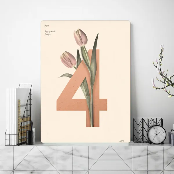 오홀리브 액자테이블 월별 숫자 12종 L, 대(80x60x27) 4월