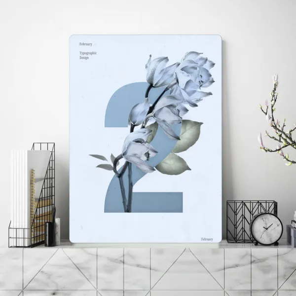 오홀리브 액자테이블 월별 숫자 12종 L, 대(80x60x27) 2월