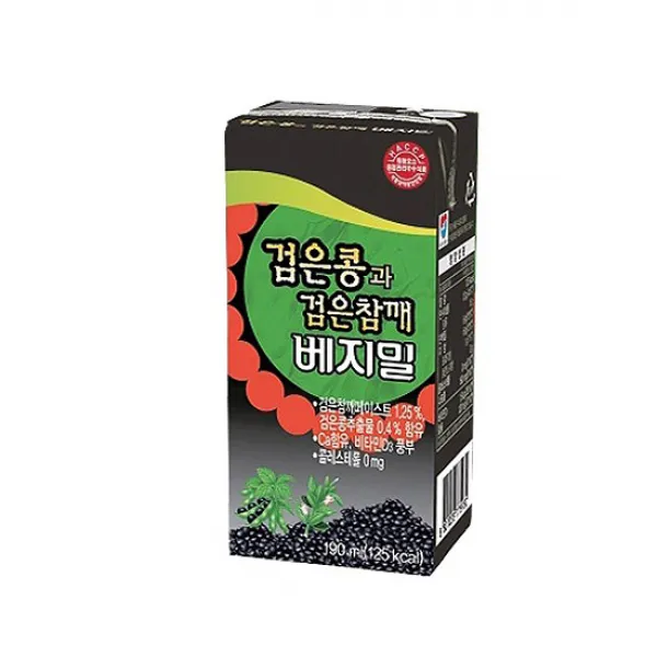 베지밀 검은콩과 검은참깨 두유, 190ml, 96개