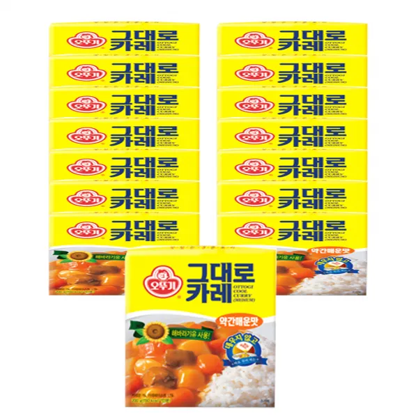 오뚜기 그대로카레 약간매운맛, 200g, 15개