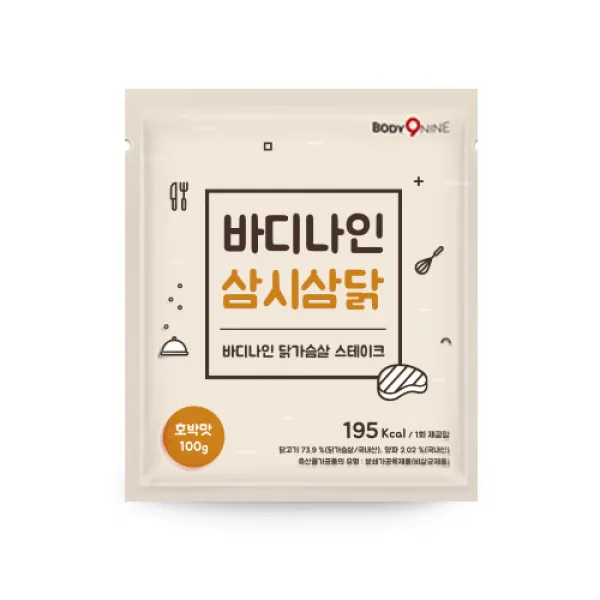 바디나인 삼시삼닭 스테이크 단호박맛, 100g, 10팩