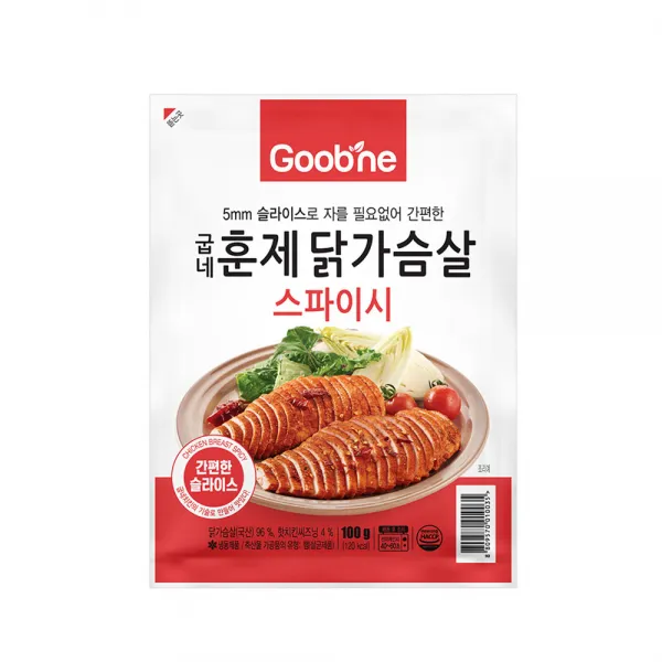 굽네 스파이시 훈제닭가슴살, 100g, 1팩