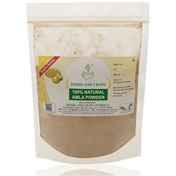 허브 및 작물 100 % 순수 자연 유기적으로 자란 Amla 분말 (227g / (1/2 파운드) / 8 온스), 단일상품