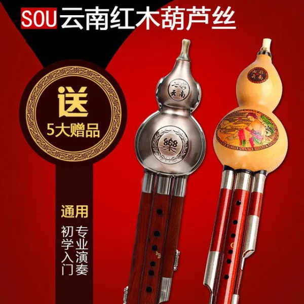 SOU 운남 마호가니 Hulusi C는 B 튜닝 초보자 성인 자녀 와이어 전문 관악기를 호로 다운 그레이드 (F 급락 저항을 입력)