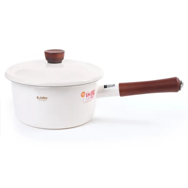 에지리 컬러콜렉션 글래이지팟 법랑냄비 18cm 편수냄비 [화이트], 화이트