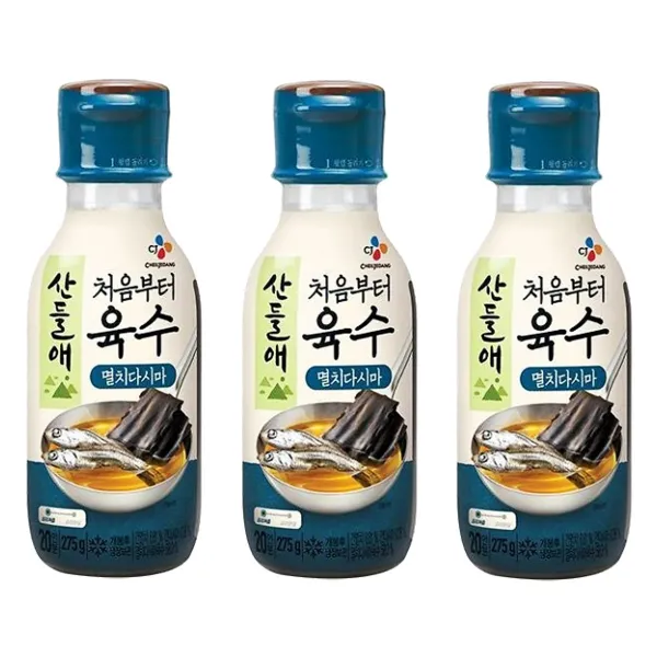 예이니종합물류 CJ 산들애 육수 멸치다시마 3개(275g*3개)조미료 양념장 장국 연두, 275g, 3개
