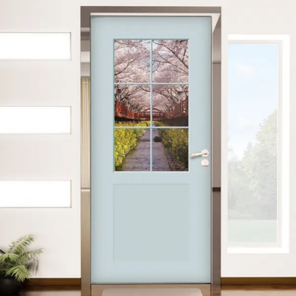 꾸밈 ch841-창문그림(벚꽃가로수길)현관문시트지 시트지, D타입-콰이엇