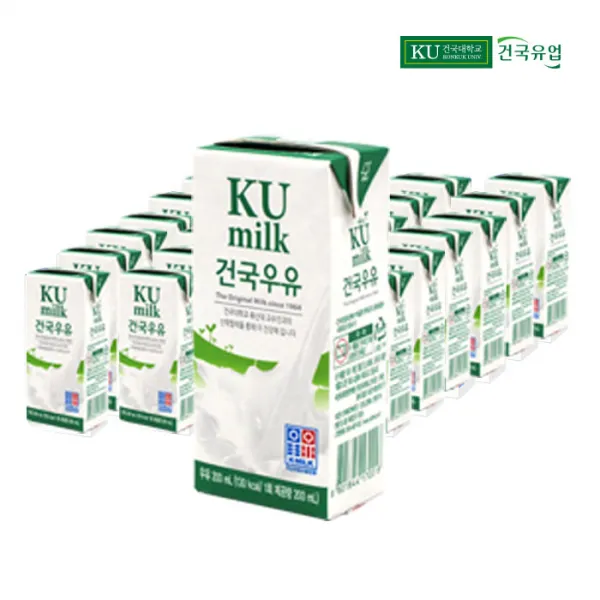 건국유업 건국우유 멸균우유 200ml, 2박스