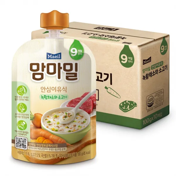  Z.look 맘마밀 안심이유식 9개월 5팩 구성 5봉 녹황채소소고기