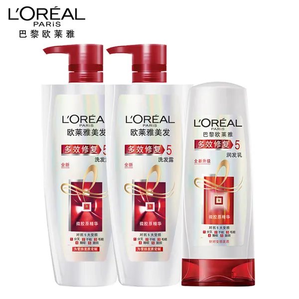 로레알 파리다면 발현 수리 (5) 샴푸 젤 샴푸를 700ml 2 컨디셔너 400ml의 정장 여성, 단일상품, 단일상품