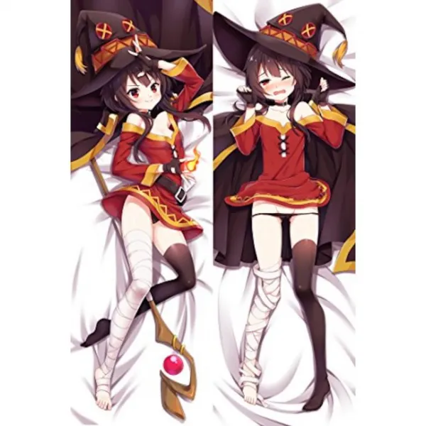 GB 예술 KonoSuba 메구민 (불 덩어리) 피치 스킨 150cm x 50cm 베개 케이스, 단일상품