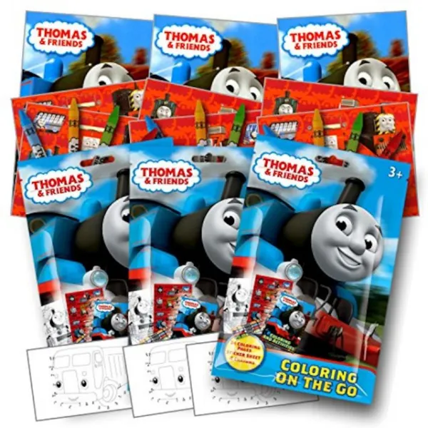 토마스 The Train Coloring Pack 스티커 크레용 및 컬러링 액티비티로 호의적 인 파우치 파티를 즐기십시오 ~ 플러스, 단일상품