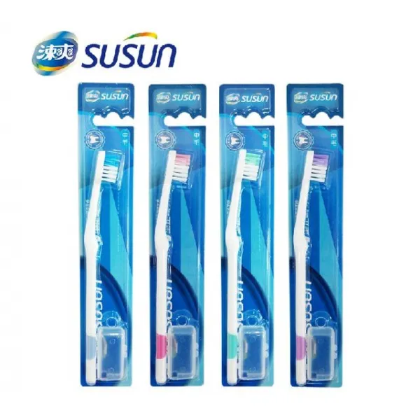4 V-소쌍 작은 브러시가 부드러운 칫솔 치아 치아 중괄호 잇몸 모 (핑크), 단일상품, 단일상품