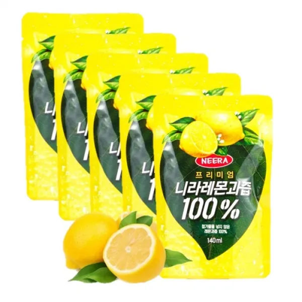 Neera 한국유일 호주직수입 레몬즙100% 무첨가 140ml 5팩