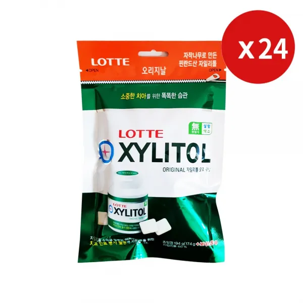 롯데자일리톨 오리지날 껌 리필 194g 24개