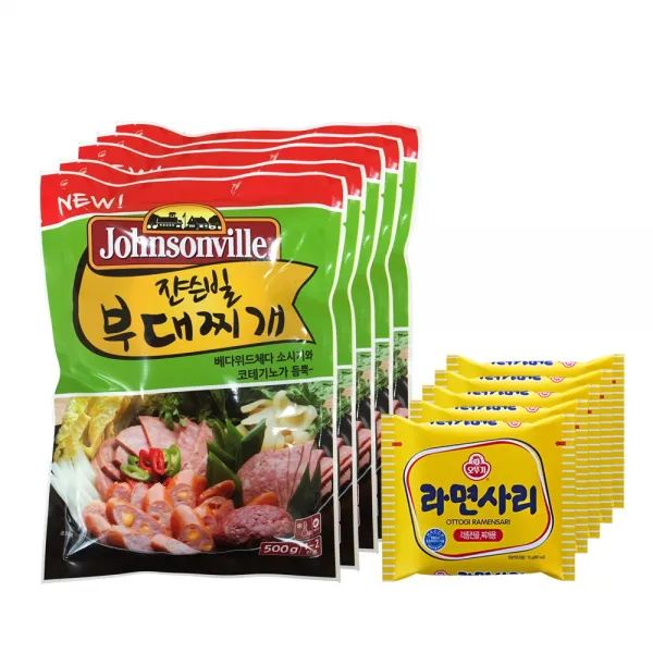 쟌슨빌 부대찌개500g 5팩+라면사리 5개 500g