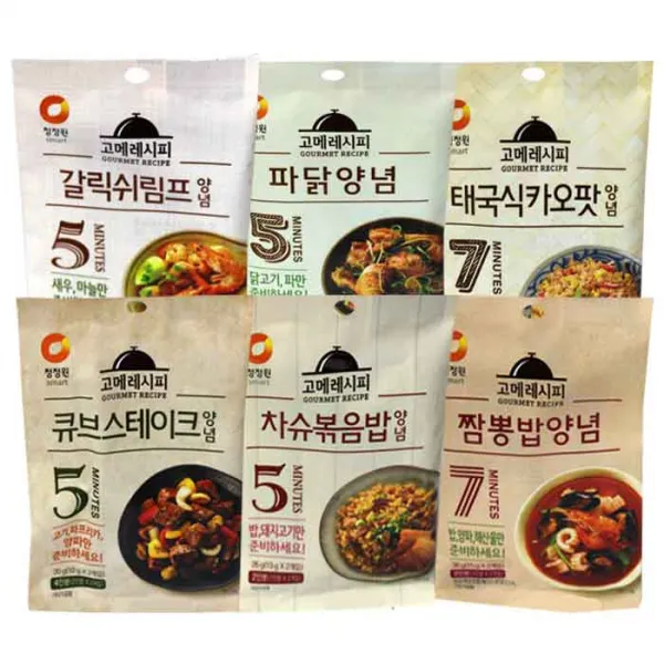 청정원 고메레시피 골라담기 파닭양념 고메레시피 차슈볶음밥양념 양념 짬뽕밥양념 파닭양념 고메레시피 차슈볶음밥양념 양념 짬뽕밥양념 청정원 고메레시피 갈릭쉬림프 양념 24g