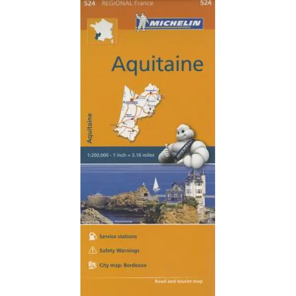 Michelin Regional Maps: France: Aquitaine Map 524 Folded, Michelin Travel Publications