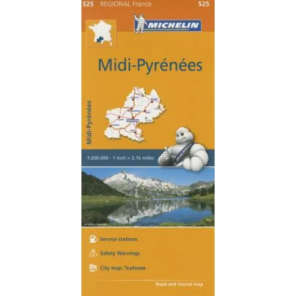 Michelin Regional Maps: France: MIDI-Pyrenees Map 525 Folded, Michelin Travel Publications