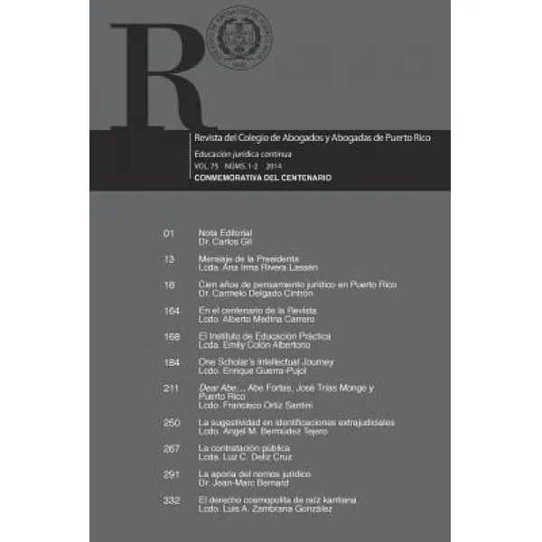 Revista del Colegio de Abogados y Abogadas de Puerto Rico: Centenario 1914-2014 Paperback, Createspace Independent Publishing Platform
