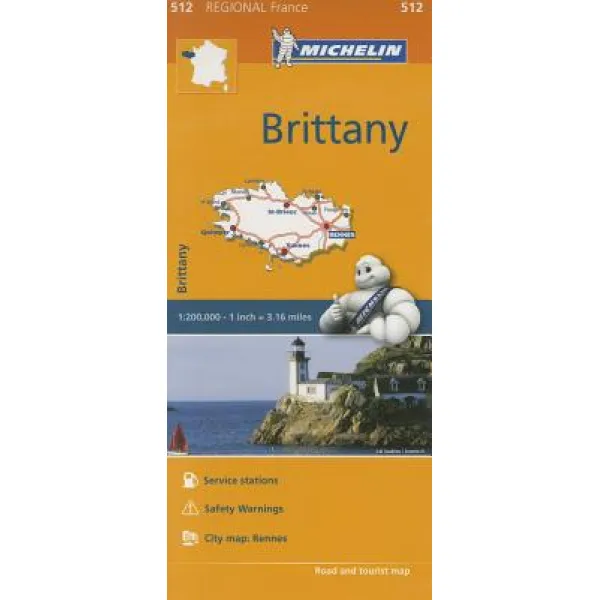 Michelin Regional Maps: France: Brittany Map 512 Folded, Michelin Travel Publications