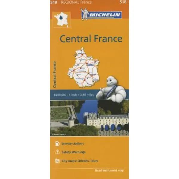 Michelin Regional Maps: France: Central France Map 518 Folded, Michelin Travel Publications