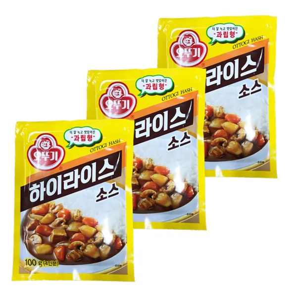 예이니식품 오뚜기 하이라이스 소스 분말 3개(100gx3개) 야채쇠고기해산물, 100g, 3개