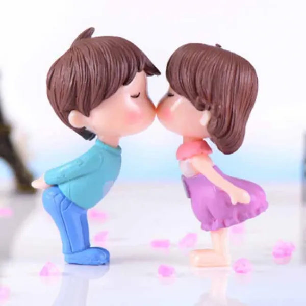 테라리움 만들기 재료 사람 피규어 미니어쳐 뒷짐 뽀뽀 커플 미니어처, 뒷짐 뽀뽀 커플-보라치마+블루팬츠