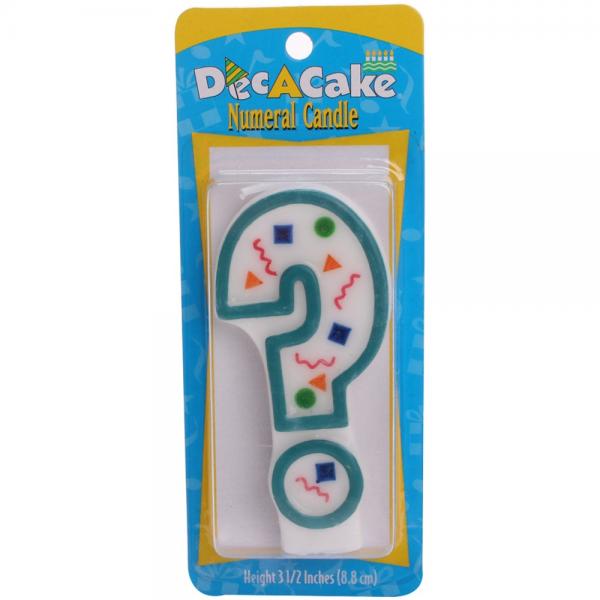 Dec-A-Cake 숫자 생일초 8.8cm, 물음표, 1개
