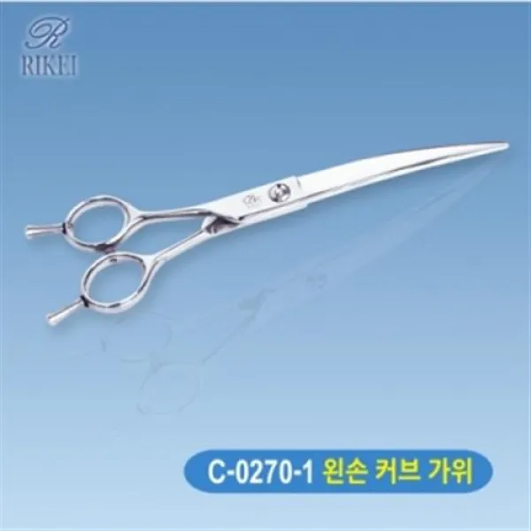 상세설명참조 애완애견 (리케이) C-0270-1/커브가위/7인치/왼손용 가위/곡선미용에 좋아요 애완용품